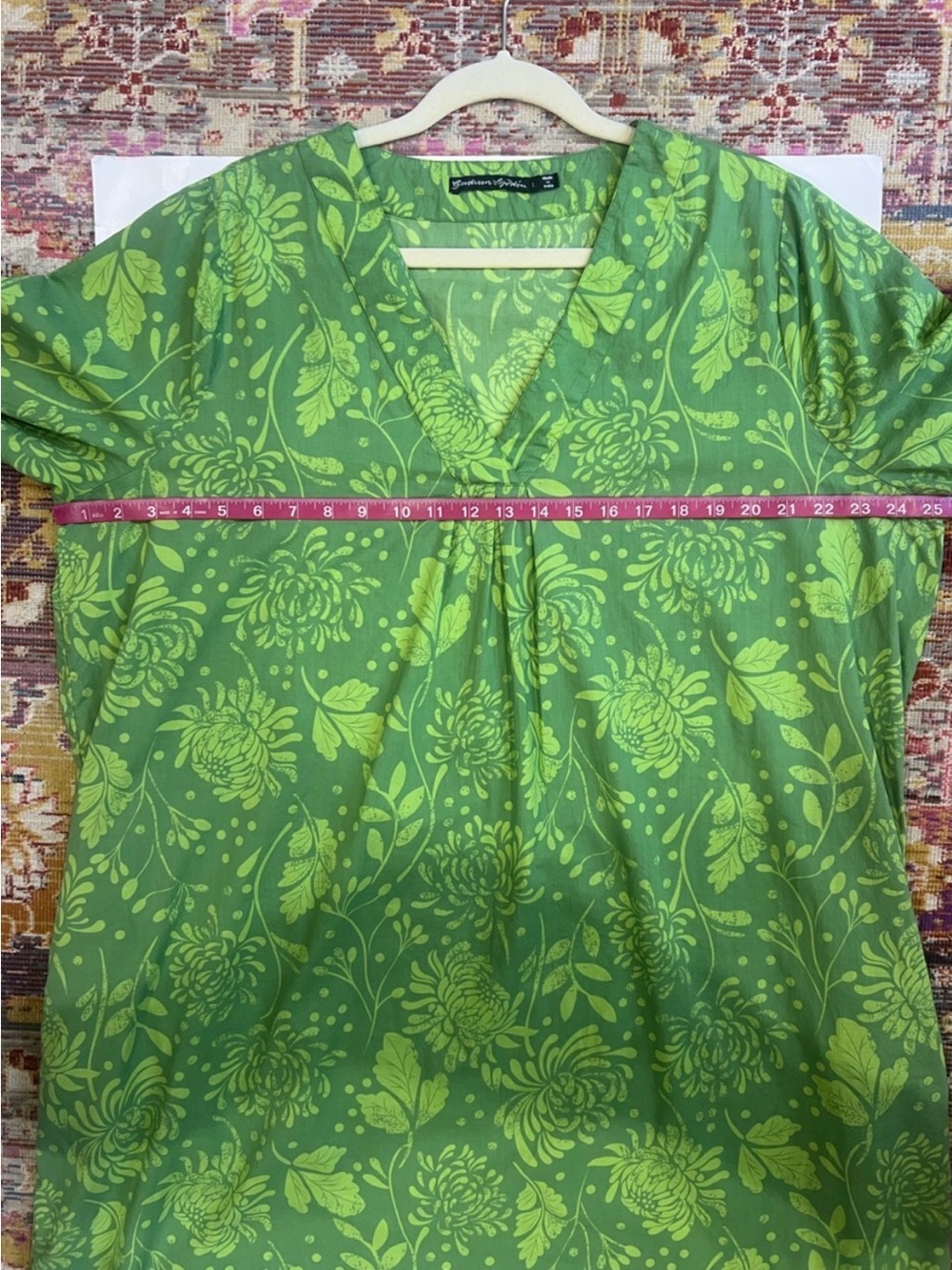 Gudrun Sjoden ORGANIC Green Floral Midi Dress - Picture 7 of 8